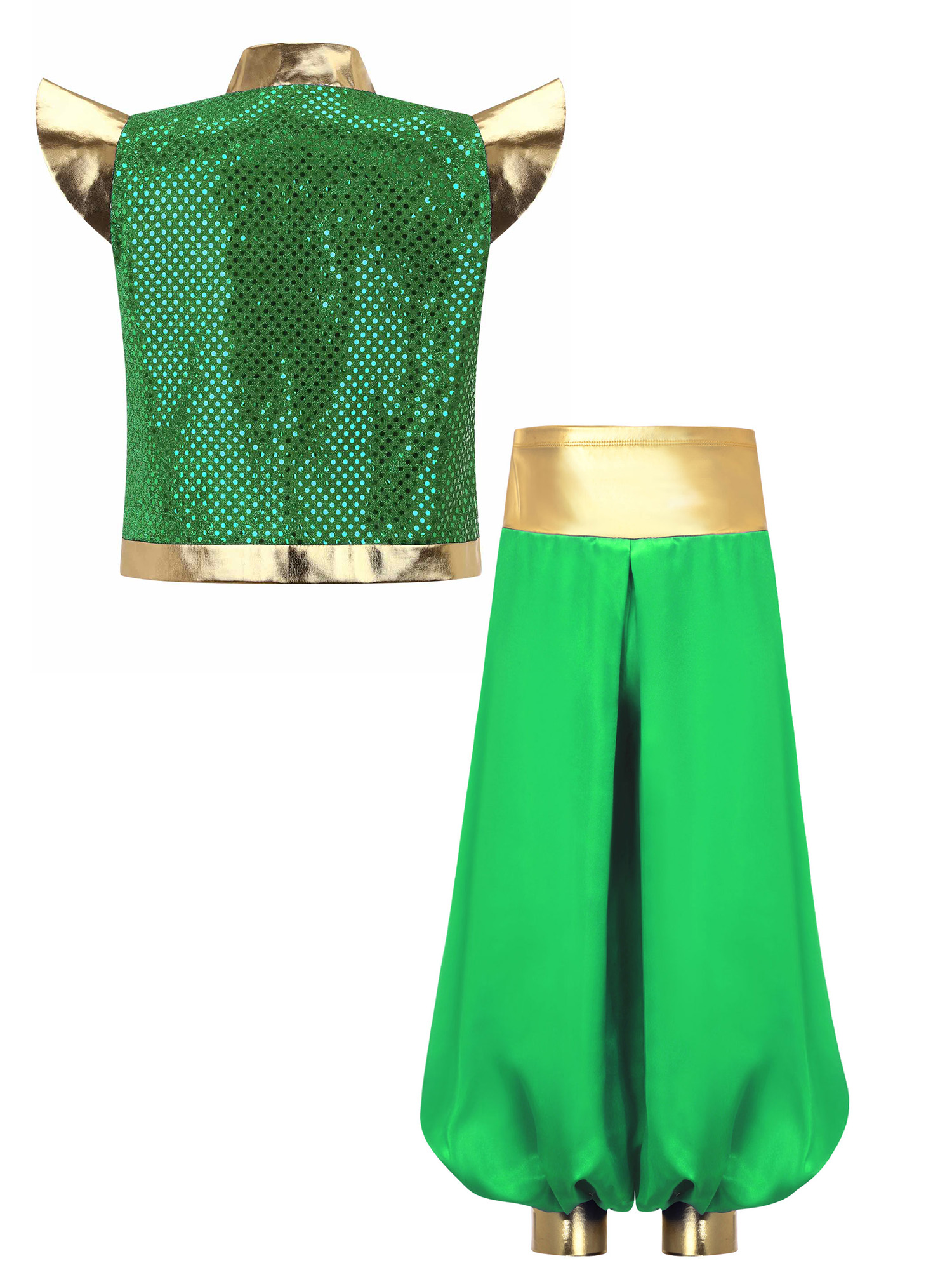 Shoulder Pad Set In - Boys Arabian Cosplay Costumes Sequins Metallic