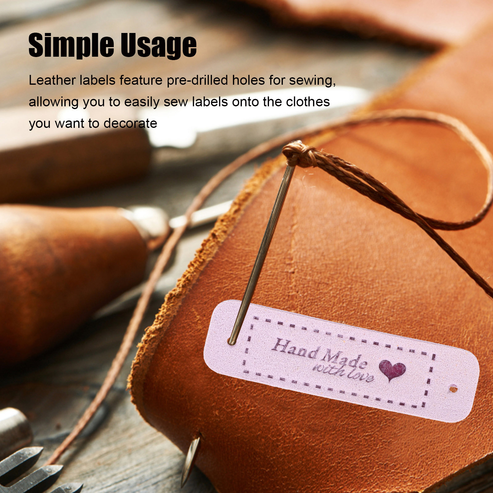 Sewing Label - 60Pcs Handmade Labels Embossed Design Multiple