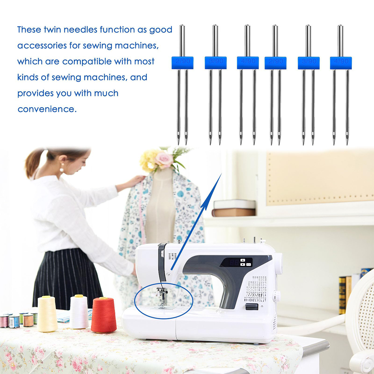 3 Size Twin Needles for Sewing - đánh giá và giá Twin Needle Stretch