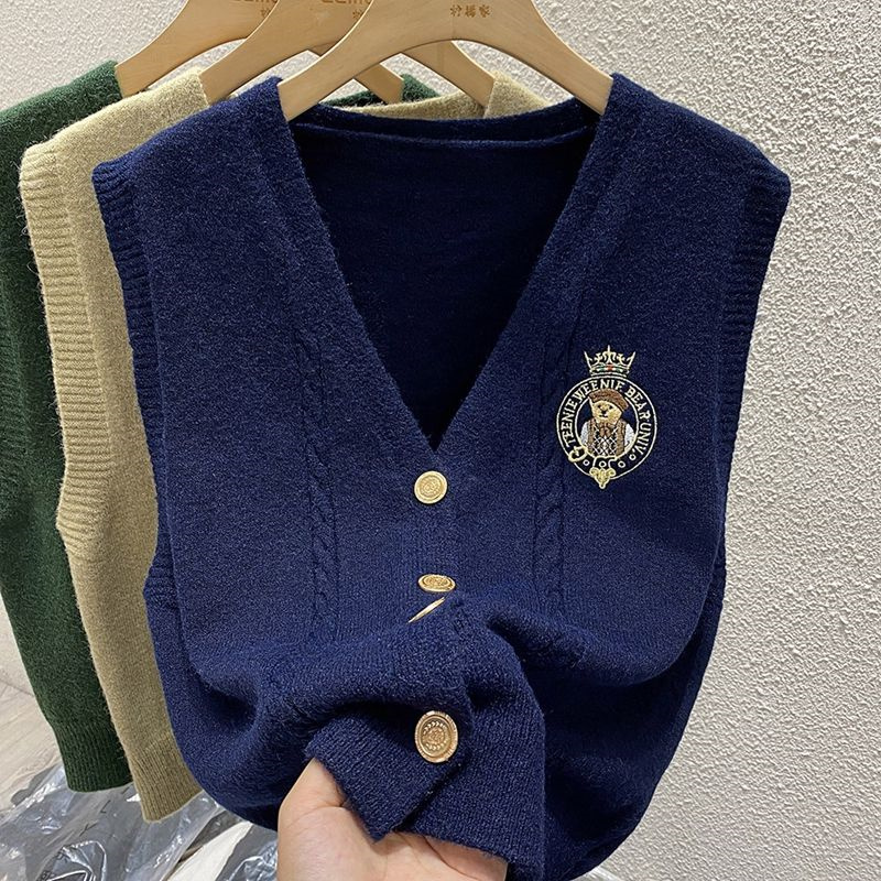 New Embroidered Bear Knitted L - đánh giá và giá Sewing Vest