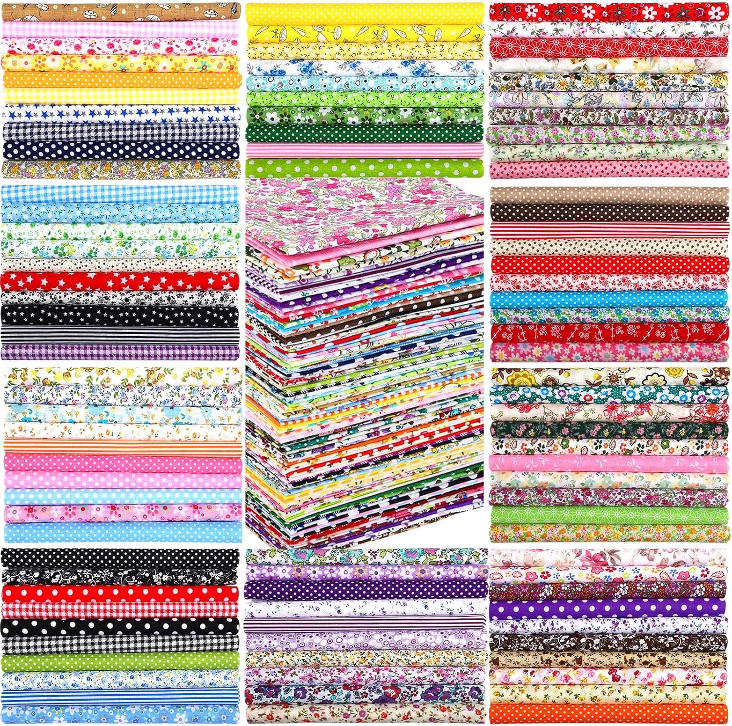 50PCS/100PCS 100% Cotton Fabri - đánh giá và giá Sewing Tweed Fabric