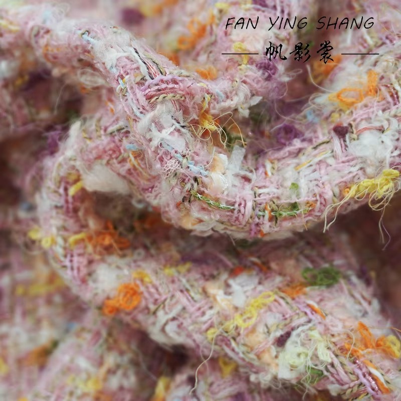 2025 Pink Color Weaving Plaid  - đánh giá và giá Sewing Tweed Fabric