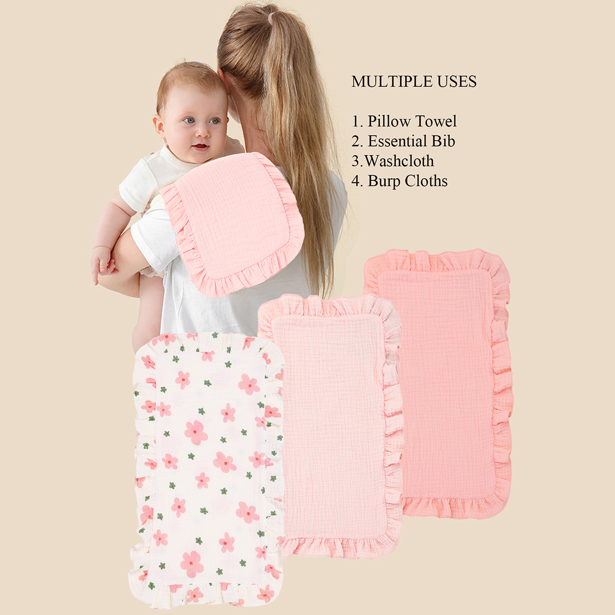 3Pcs/Set Soft Muslin Cotton Ga - đánh giá và giá Shoulder Pad Set In