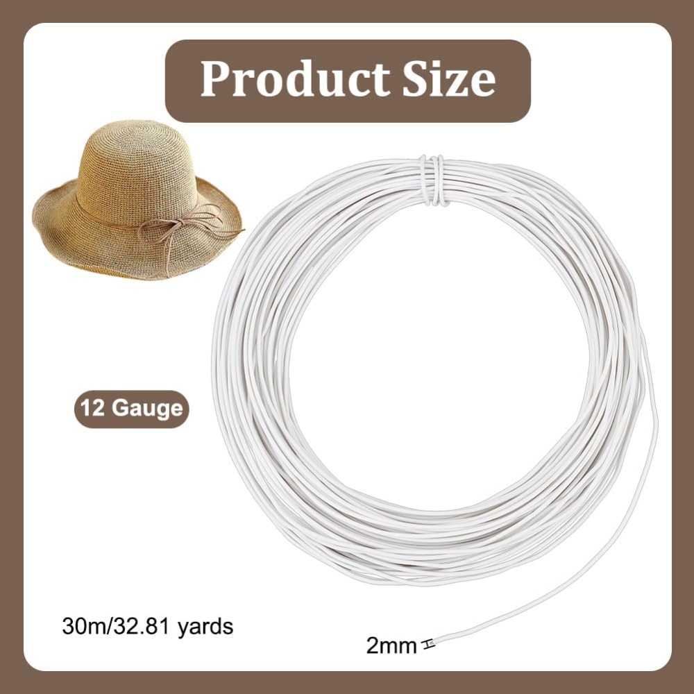 30m White Millinery Wire 2mm D - đánh giá và giá Sewing Art