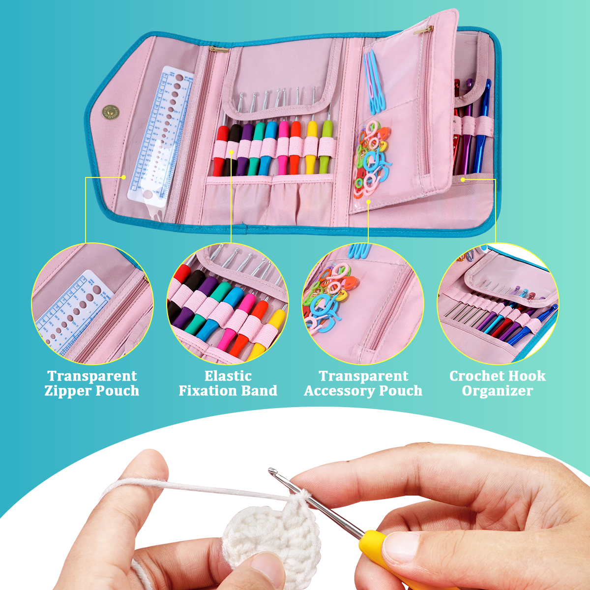 Portable Crochet Hooks Organiz - đánh giá và giá Sewing Tas