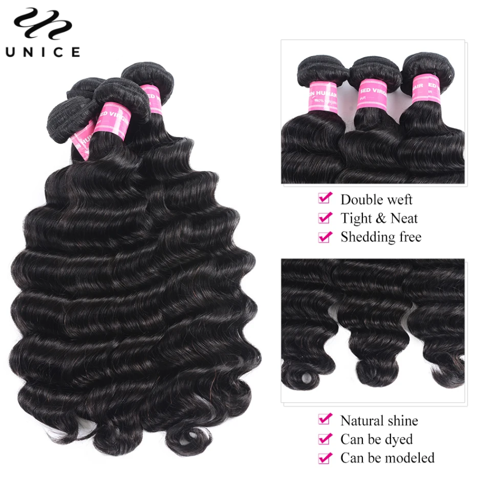 UNice Hair Loose Deep Wave Bun - đánh giá và giá Sewing Lab