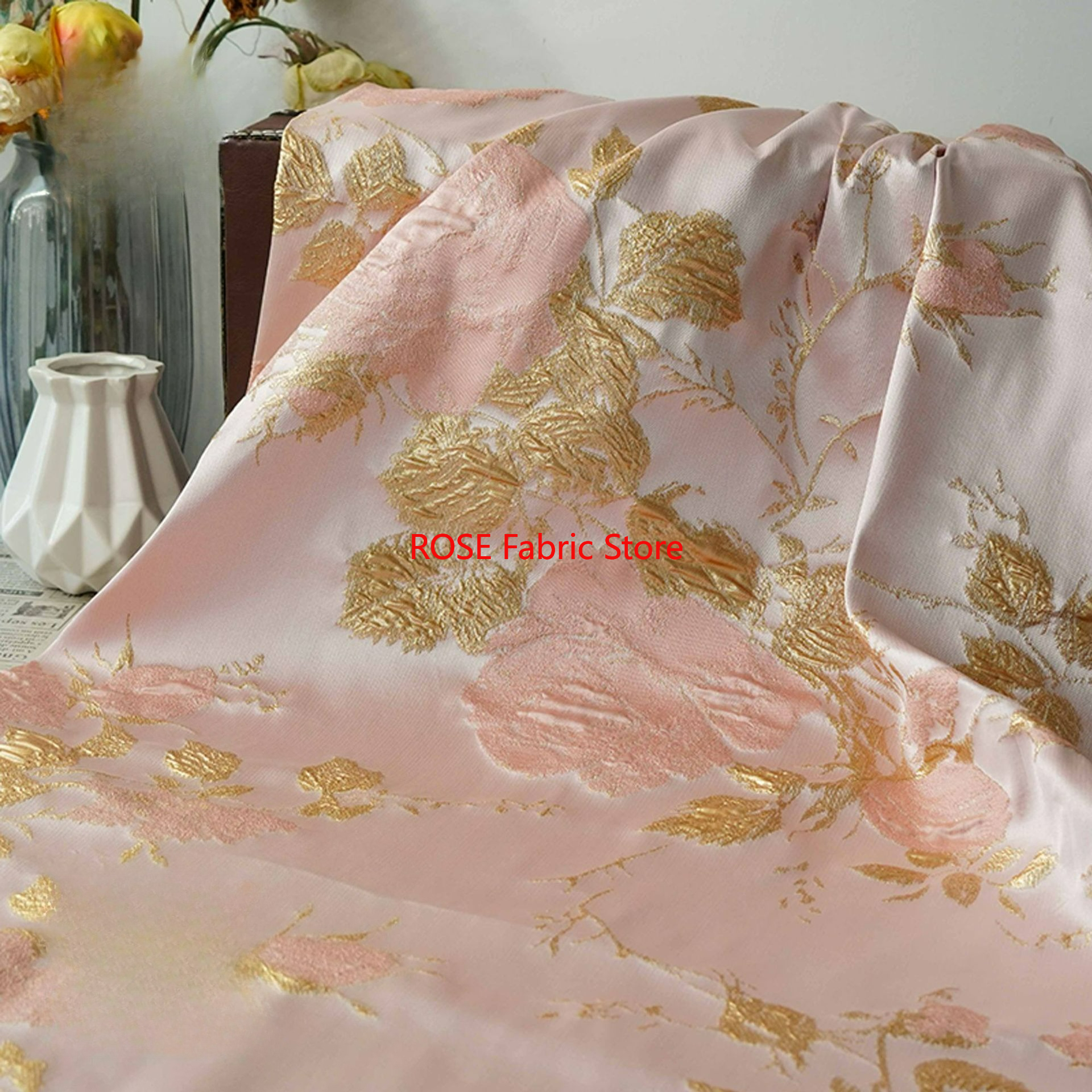 1 meter 3D Relief Gold Silk Fl - đánh giá và giá Sewing Vest