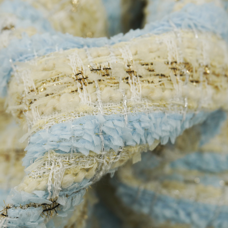 Blue Gold Interlace Plaid Twee - đánh giá và giá Sewing Tweed Fabric