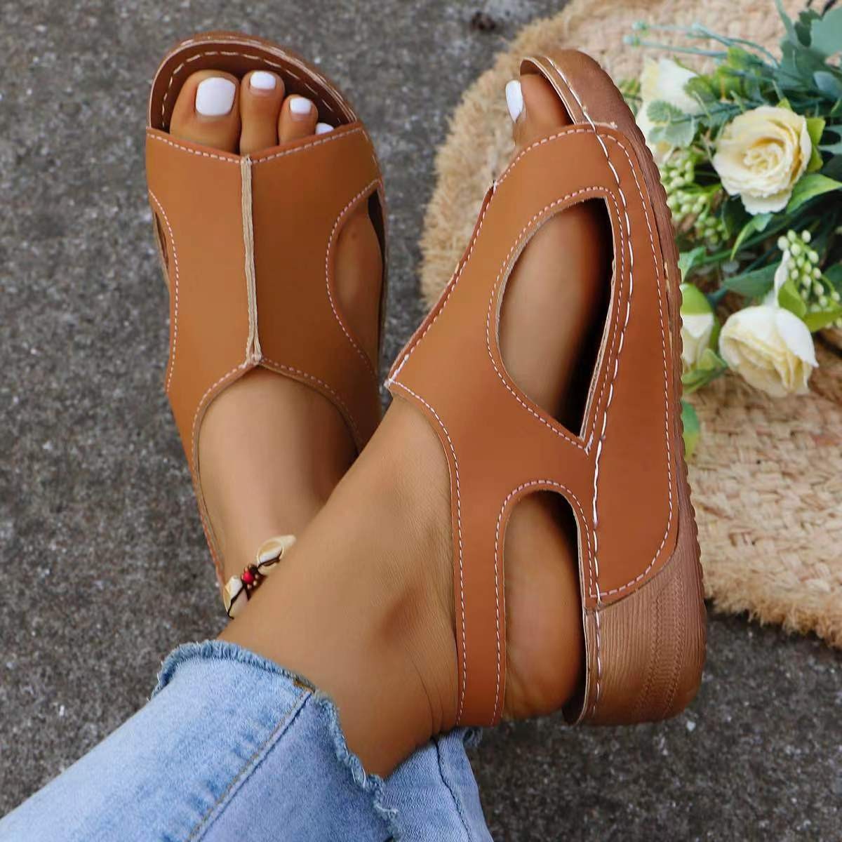 Women's Comfort Wedges Sandals - đánh giá và giá Elastic Waistband Roll