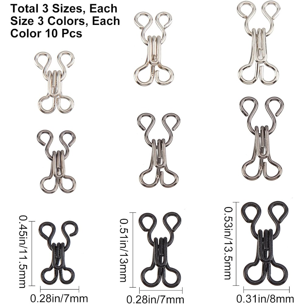 90 Sets 3 Sizes Sewing Hooks a - đánh giá và giá Sewing Jackets