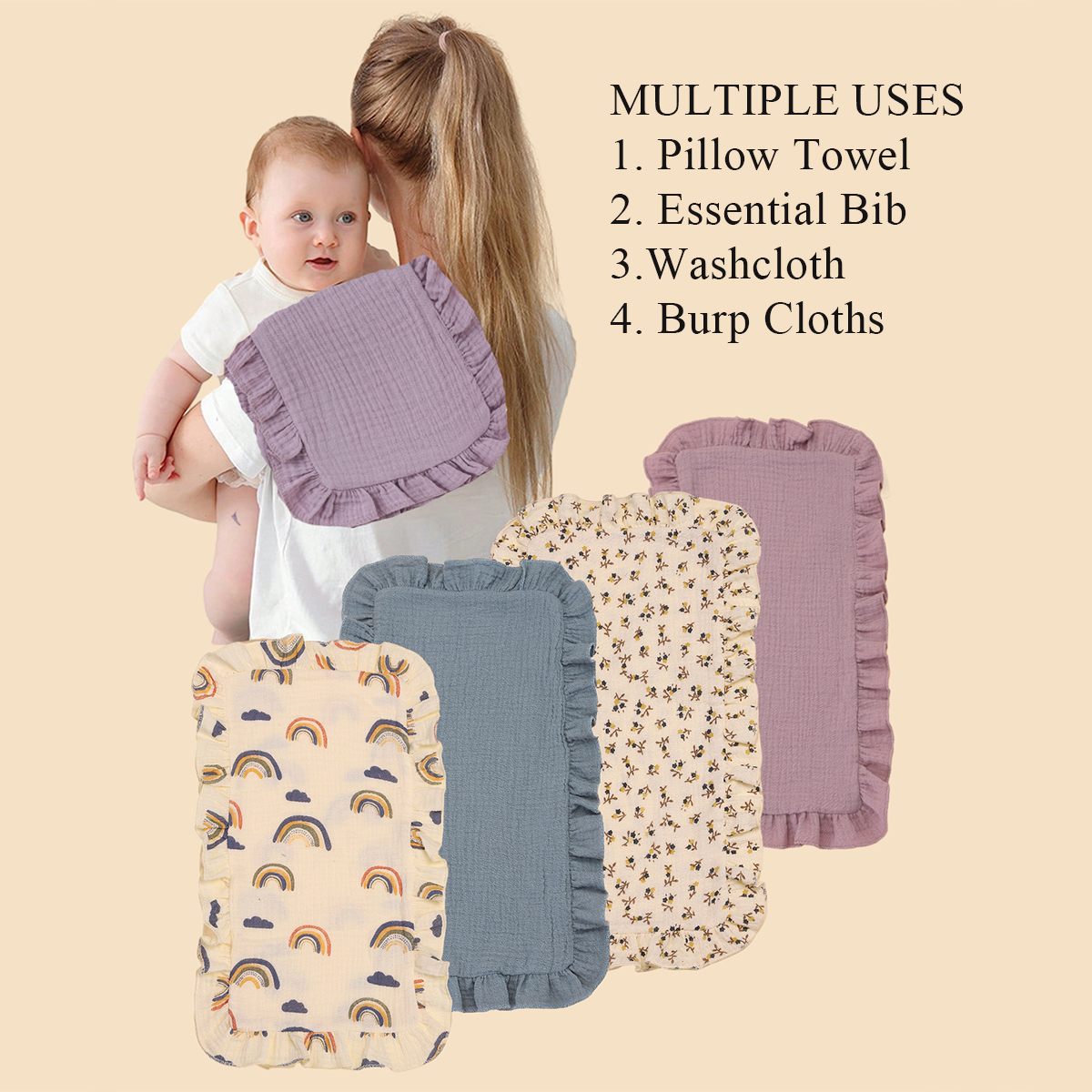 4 pcs/set Soft Muslin Cotton G - đánh giá và giá Shoulder Pad Set In
