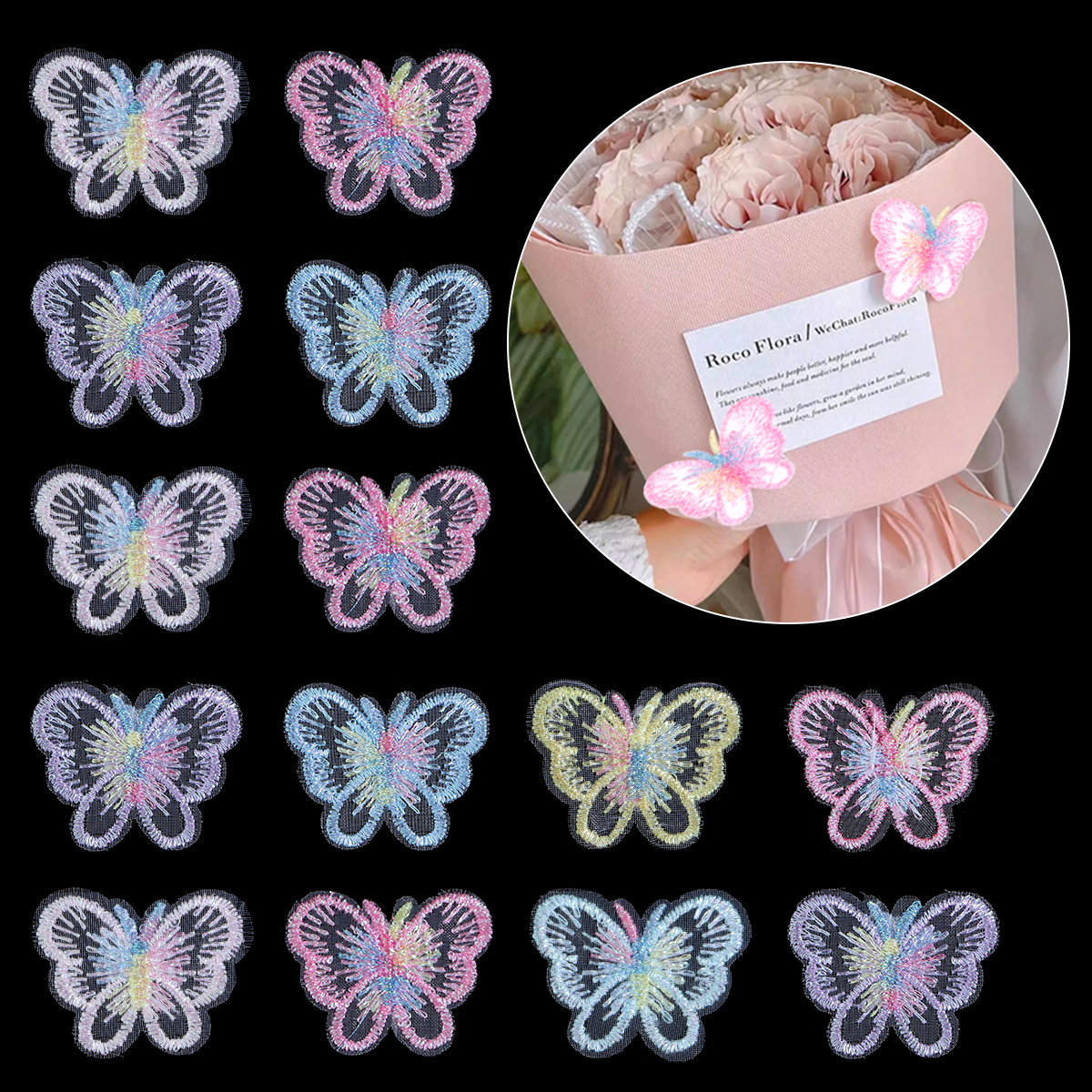 20Pcs 3X4CM Butterfly Cloth Pa - đánh giá và giá Sewing Art