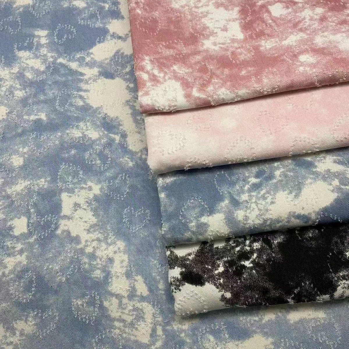 Blue Sky White Clouds Tie Dye  - đánh giá và giá Sewing Tie Dye
