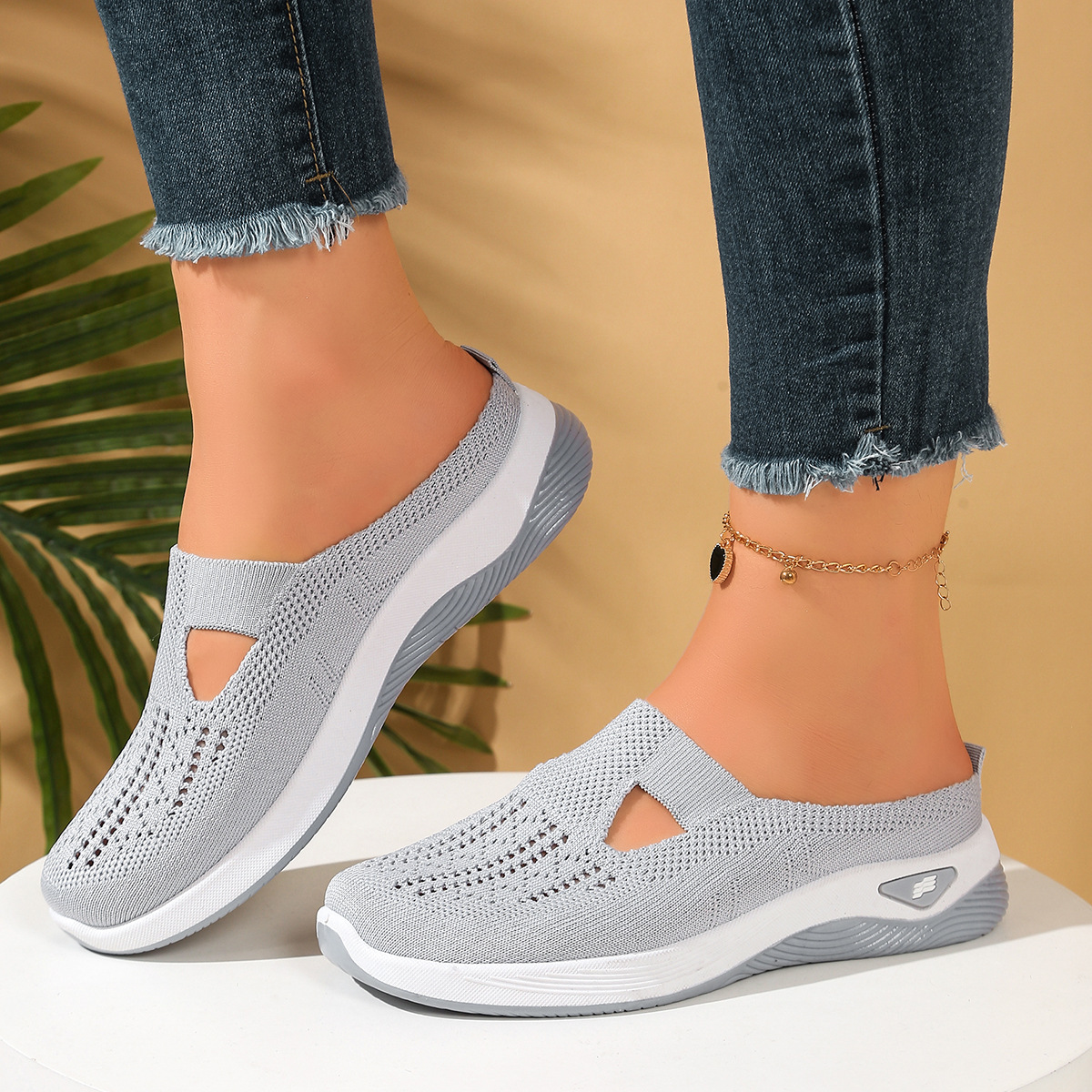 Women Shoes Breathable Half Sl - đánh giá và giá Sewing Net
