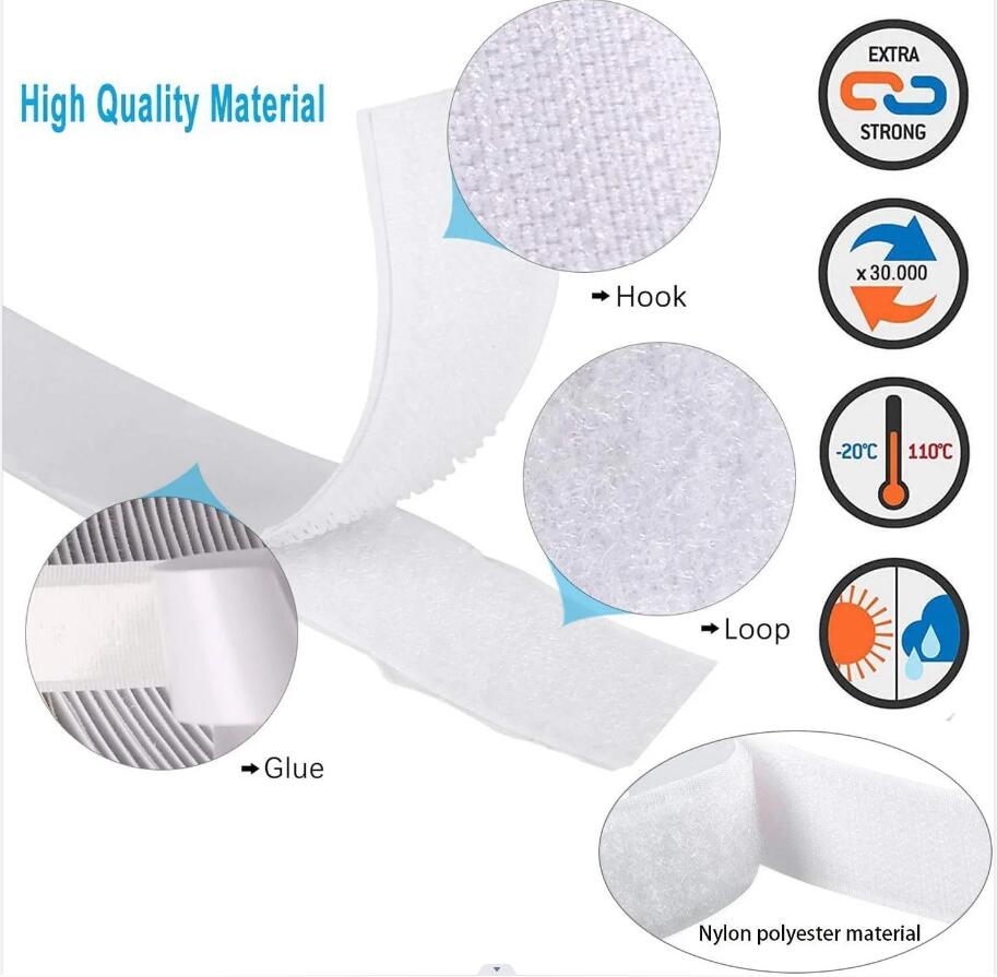 20-50mm White 1/3/5/10Meter St - đánh giá và giá Velcro Sew On