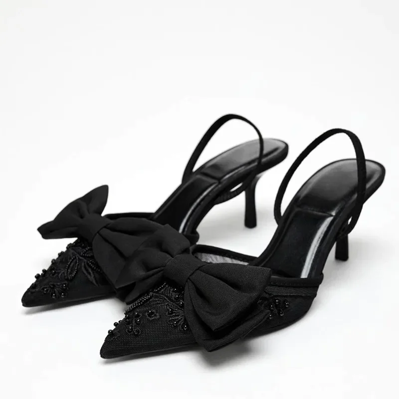 Black Mesh String Beads Heeled - đánh giá và giá Elastic Waistband Roll