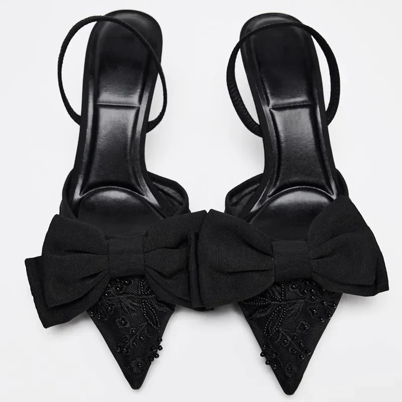 Black Mesh String Beads Heeled - đánh giá và giá Elastic Waistband Roll