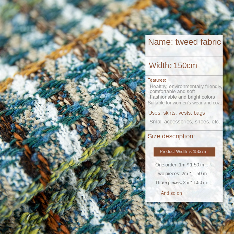Plaid Tweed Fabric  By The Met - đánh giá và giá Sewing Tweed Fabric