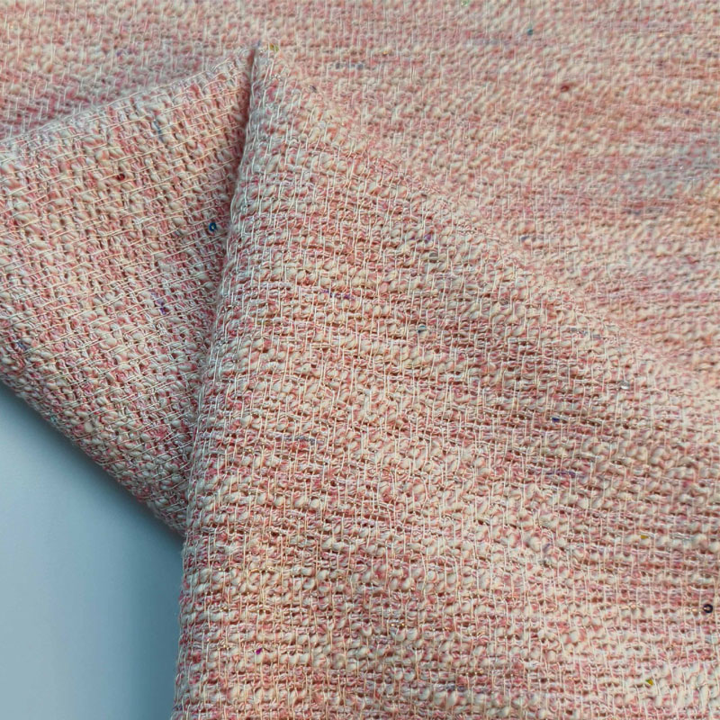 Light Pink Color With Sequin Y - đánh giá và giá Sewing Tweed Fabric