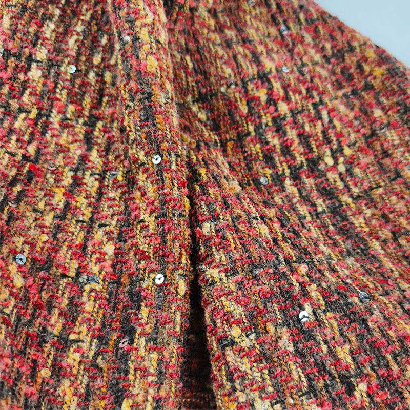Red and Black Lattice Yarn-Dye - đánh giá và giá Sewing Tweed Fabric