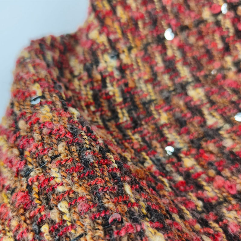 Red and Black Lattice Yarn-Dye - đánh giá và giá Sewing Tweed Fabric