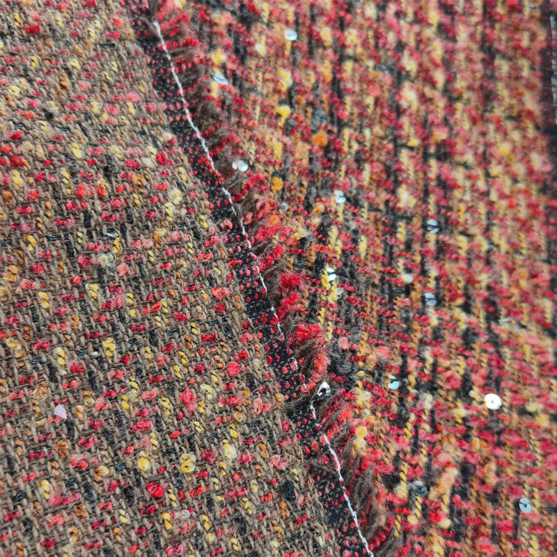Red and Black Lattice Yarn-Dye - đánh giá và giá Sewing Tweed Fabric